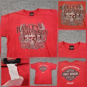 VTG Harley Davidson Motorcycles Mens L Large Skulls Las Vegas NV Nevada T Shirt
